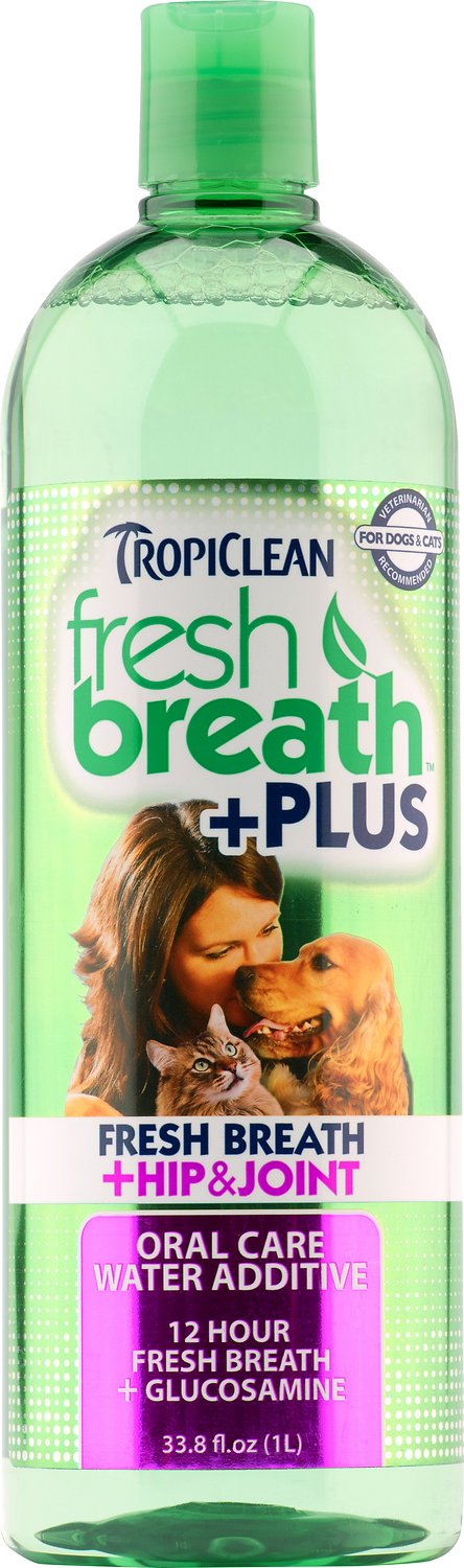 Tropiclean Fresh Breath Water Additive + Plus Hip & Joint Dog & Cat Supplement