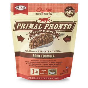 Primal Pronto Raw Frozen Pork Formula Cat Food, 1-lb