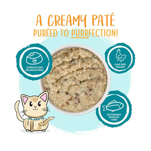 Weruva Pâté Family Food pour chats Dîner poitrine de poulet avec thon en purée hydratante Sachet de nourriture humide pour chats