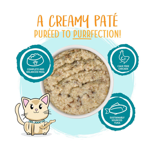 Weruva Pâté Family Food pour chats Dîner poitrine de poulet avec thon en purée hydratante Sachet de nourriture humide pour chats