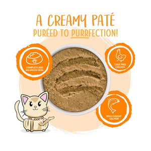 Weruva Pâté Chat Love Connection Dîner Poulet & Saumon en Purée Hydratante Sachet de nourriture humide pour chats