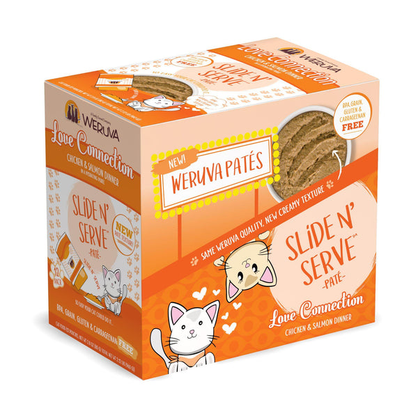 Weruva Pâté Chat Love Connection Dîner Poulet & Saumon en Purée Hydratante Sachet de nourriture humide pour chats
