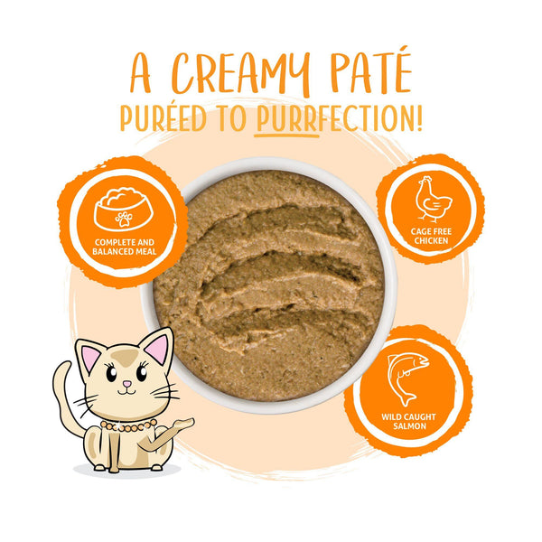 Weruva Pâté Chat Love Connection Dîner Poulet & Saumon en Purée Hydratante Sachet de nourriture humide pour chats
