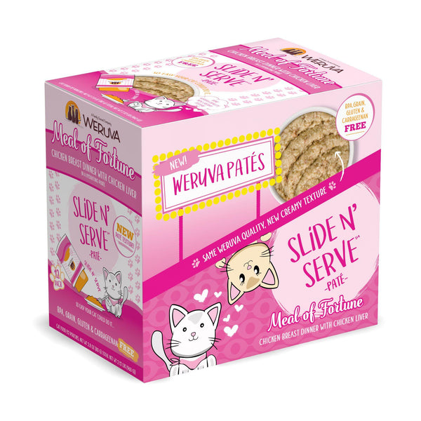 Weruva Pâté pour chat Meal of Fortune Dîner blanc de poulet avec foie de poulet en purée hydratante Sachet de nourriture humide pour chats