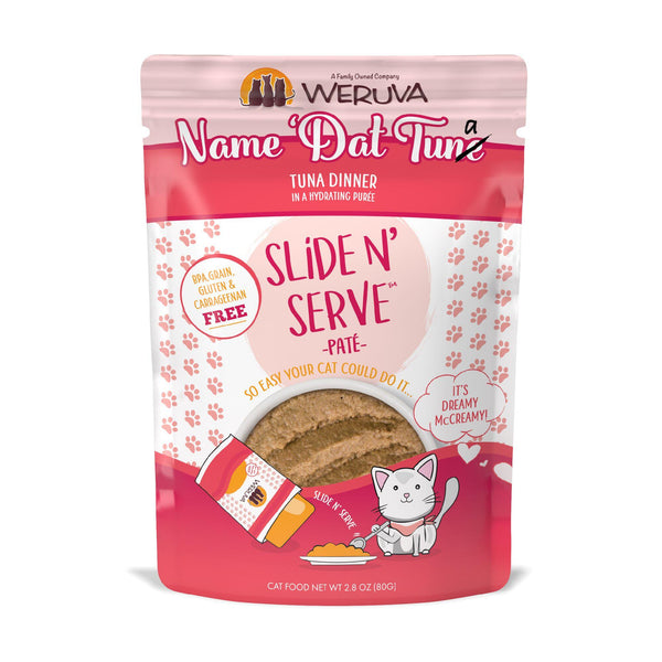 Weruva Cat Pate Name 'Dat Tuna Tuna Dinner in a Hydrating Puree Wet Cat Food Pouch