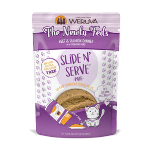 Weruva Pâté pour chat The Newly Feds Dîner Bœuf et Saumon dans une Purée Hydratante Sachet de nourriture humide pour chats