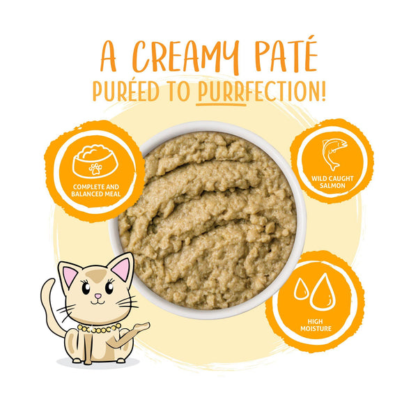 Weruva Pâté pour chat The Slice is Right Dîner au saumon sauvage en tranche dans une purée hydratante Sachet de nourriture humide pour chats