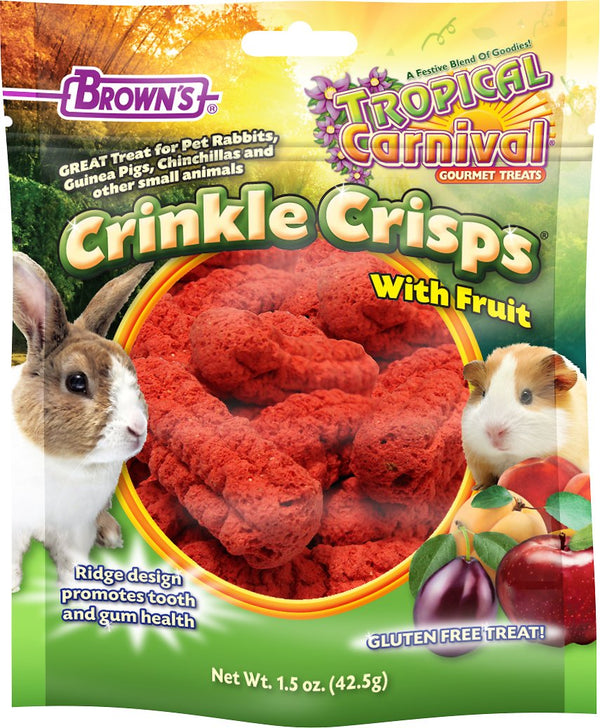 Brown's Tropical Carnival Crinkle Crisps with Fruit Small Animal Treats, 1.5-oz