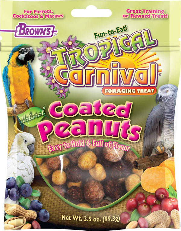 Brown's Tropical Carnival Coated Peanuts Bird Treats, 3.5-oz