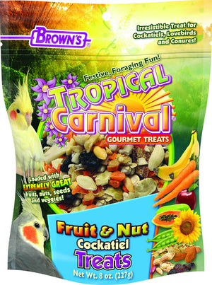 Brown's Tropical Carnival Fruit & Nut Cockatiel Bird Treats, 8-oz