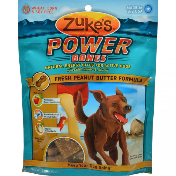 Friandises pour chiens Zuke's Power Bones recette savoureuse au beurre de cacahuète, 6-oz