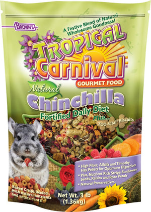 Brown's Tropical Carnival Natural Biscuits Chinchilla Food, 3-lb
