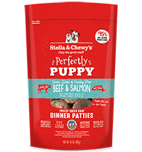 Stella & Chewy's Perfectly Puppy Galettes de bœuf et saumon Repas cru lyophilisé pour chiots