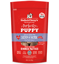 Stella & Chewy's Perfectly Puppy Galettes de dîner au poulet et saumon Nourriture crue lyophilisée pour chiens