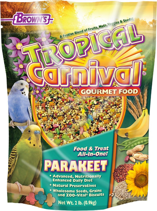 Brown's Tropical Carnival Parakeet Bird Food, 2-lb