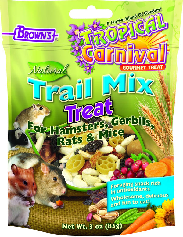 Brown's Tropical Carnival Trail Mix Small Animal Treats, 3-oz