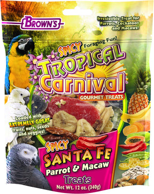 Brown's Tropical Carnival Spicy Santa Fe Parrot & Macaw Bird Treats, 12-oz
