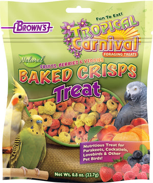 Brown's Tropical Carnival Natural Baked Crisps Bird Treats, 0.8-oz