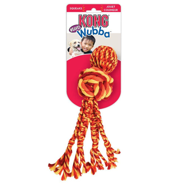 KONG Wubba Weaves with Rope Dog Toy, Color Varies