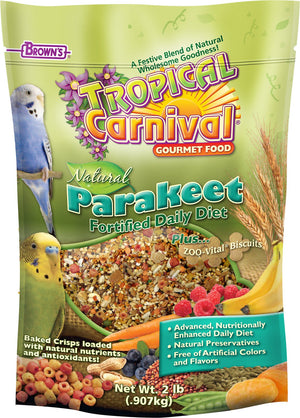 Brown's Tropical Carnival Biscuits Parakeet Bird Food, 2-lb