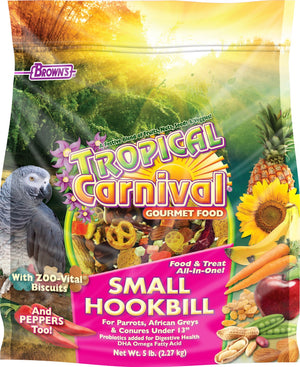 Brown's Tropical Carnival Biscuits Small Hookbill Bird Food, 5-lb