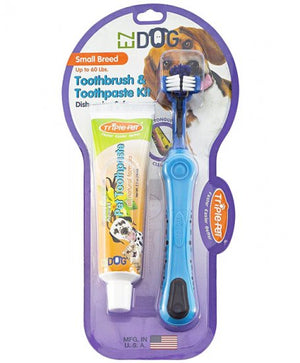 EZDOG Toothbrush and Toothpaste Kit for Small Breed Dogs