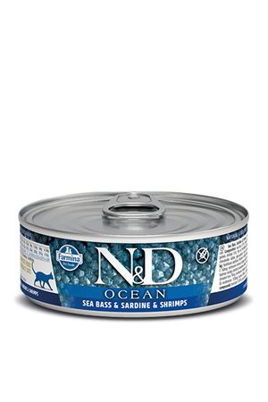 Farmina N&D Ocean Sea Bass, Sardine & Shrimp Adult Cat Wet Food
