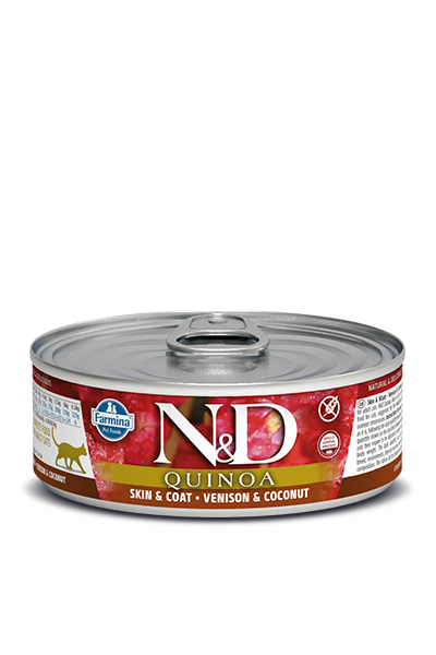 Farmina N&D Quinoa Peau et Pelage à la Venaison Nourriture humide pour chats