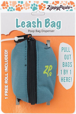 ZippyPaws Leash Attachment Poop Bag Dispenser, Forest Green