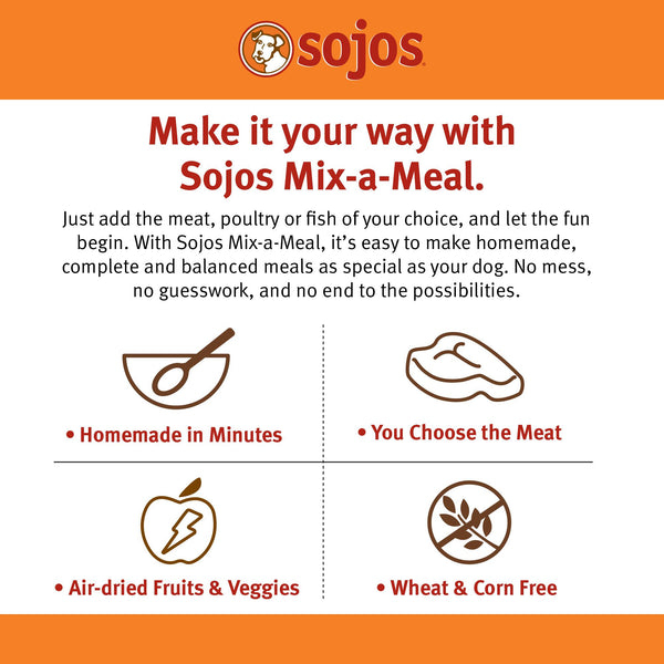 Sojos Mix-A-Meal Fruit & Veggie Pre-Mix Grain-Free Dehydrated Dog Food