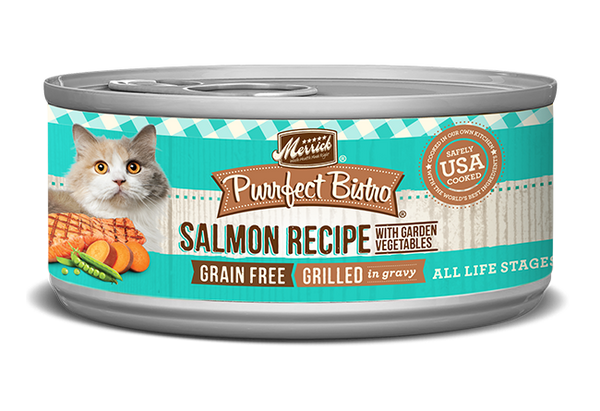 Merrick Purrfect Bistro Saumon grillé et légumes Recette pour nourriture humide pour chats