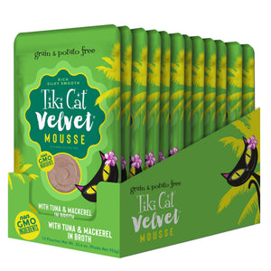 Tiki Cat Velvet Mousse Thon & Maquereau Nourriture humide pour chats