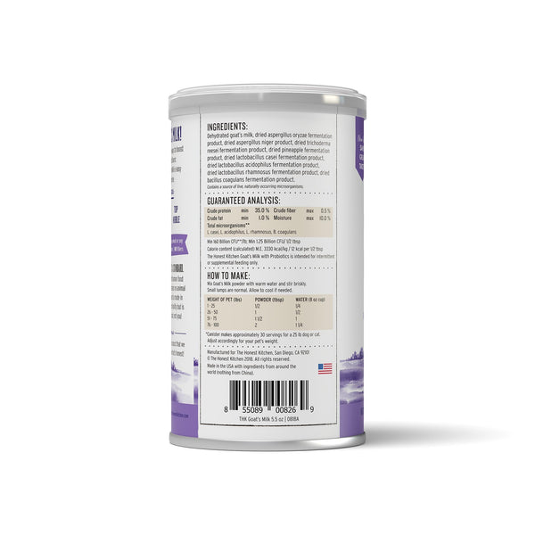 The Honest Kitchen Daily Boosters Instant Goat's Milk with Probiotics for Dogs & Cats