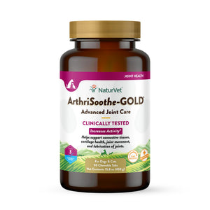 NaturVet Advanced Care ArthriSoothe-GOLD Clinically Tested Level 3 Chewable Tabs Dog Supplement, 90-count