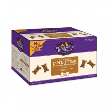 Old Mother Hubbard Biscuits classiques P-Nuttier Friandises cuites pour chiens, Mini, 6-lb