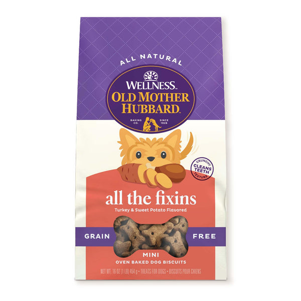 Old Mother Hubbard All The Fixins Friandises sans céréales pour chiens, Mini, 16 oz