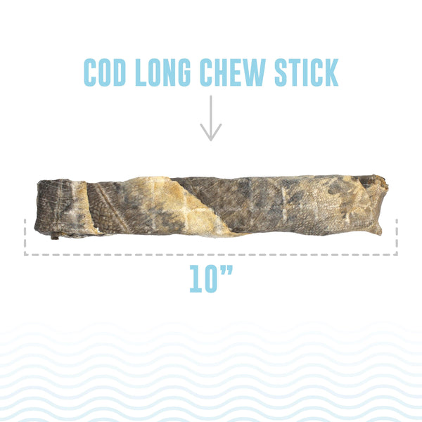 Icelandic+ Cod Long Skin Strips Dog Treats, 10-in