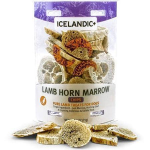 Icelandic+ Lamb Horn Marrow Chips Dog Treats, 2.5-oz