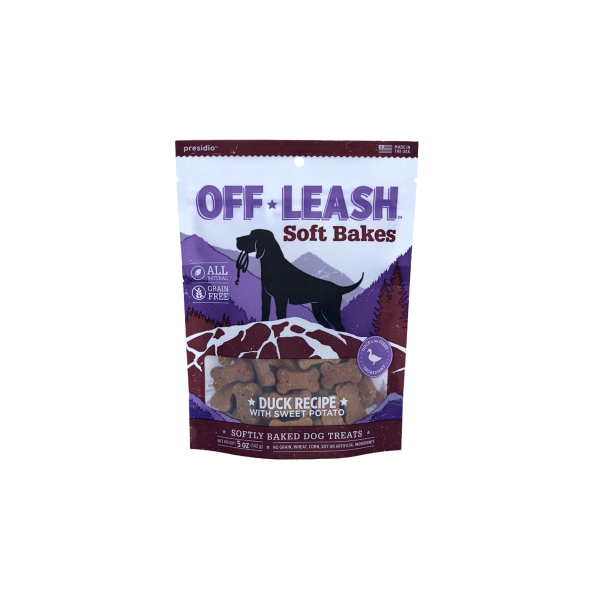 Off-Leash Soft Bakes Duck with Sweet Potato Grain-Free Dog Treats, 5.29-oz