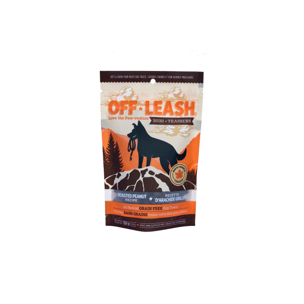Off-Leash Mini Trainers Roasted Peanut Grain-Free Dog Treats, 5.29-oz