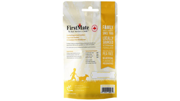 FirstMate Cage Free Chicken Meal & Blueberries Dog Treats, 8-oz