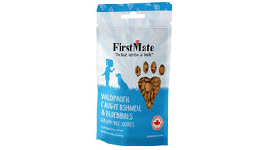 FirstMate Wild Pacific Caught Fish Meal & Blueberries Dog Treats, 8-oz