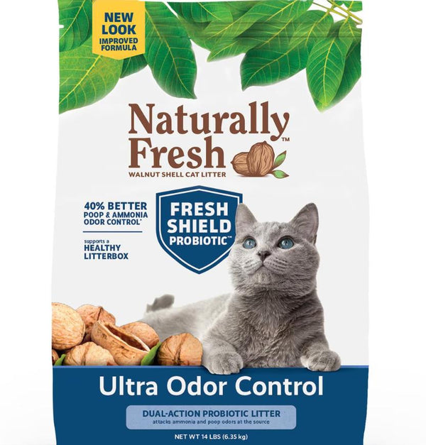 Naturally Fresh Litière Ultra Contrôle des Odeurs Multi-Chats à base de Noix à Agglomération Rapide