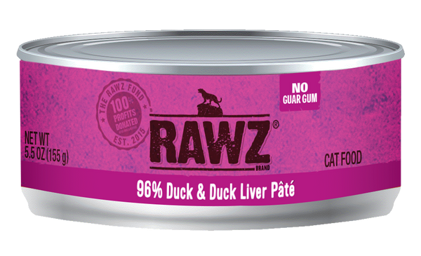 RAWZ Cat 96% Duck & Duck Liver Pate Wet Cat Food Can