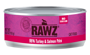 RAWZ Cat 96% Turkey & Salmon Pate Wet Cat Food Can