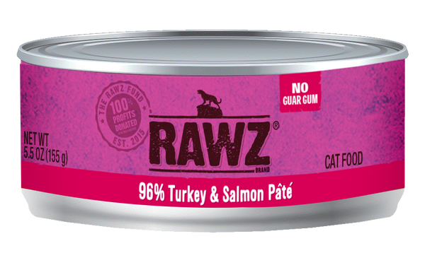 RAWZ Cat 96% Turkey & Salmon Pate Wet Cat Food Can