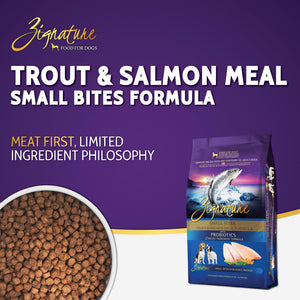 Zignature Small Bites Trout & Salmon Meal Formula Dry Dog Food