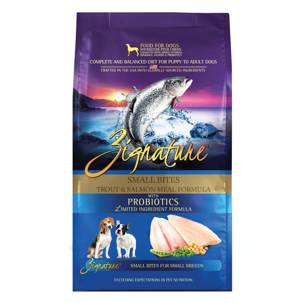 Zignature Small Bites Trout & Salmon Meal Formula Dry Dog Food