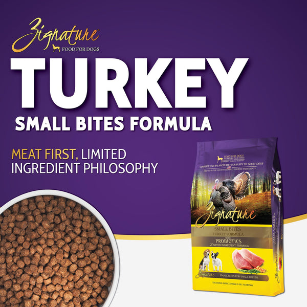 Zignature Small Bites Turkey Formula Dry Dog Food