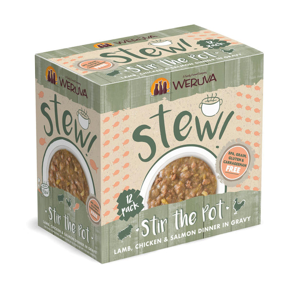 Weruva Ragoût pour chat Stir the Pot Dîner Agneau, Poulet et Saumon en Sauce Sachet de nourriture humide pour chats